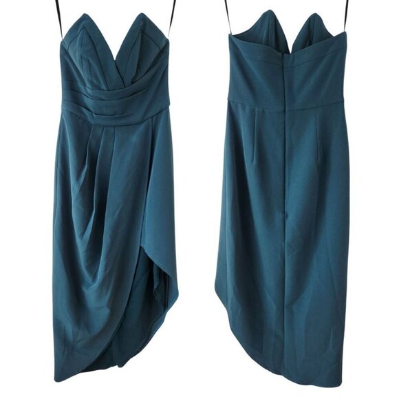 Lovers & Friends Rivera Dress Teal Green Asymmetric Bridesmaids Dress Cocktail S - Picture 1 of 8